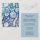Carte De Visite Arabesque victorien, DAME CIARA - bleu et blanc (Devant / Derrière)