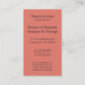 Carte De Visite Arabesque victorien, GLORIOSA (Dos)