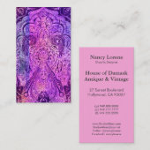 Carte De Visite Arabesque victorien, KASBAH - pourpre et rose (Devant / Derrière)