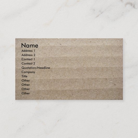 Carte De Visite Arachides de carton et d'emballage (Devant)