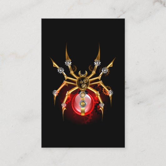 Carte De Visite Araignée en vapeur noire (Devant)