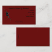 Carte De Visite Araignée noire (Devant / Derrière)