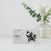 Carte De Visite Araignée noire et silhouette Web horizontales (Debout devant)