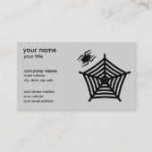 Carte De Visite Araignée noire et silhouette Web horizontales (Devant)