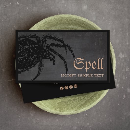 Carte De Visite Araignée noire veuve Halloween