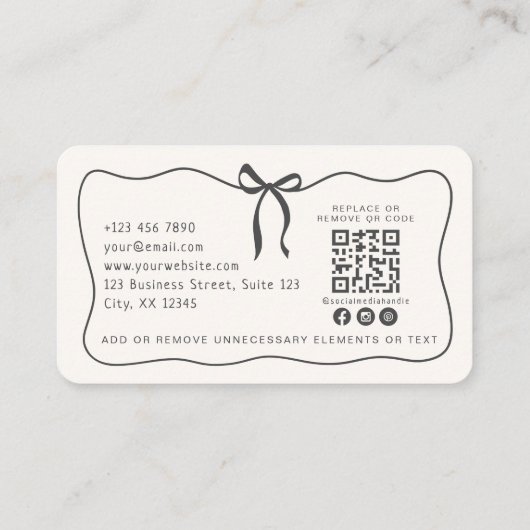 Carte De Visite Arbalète lunaire, code QR Planification des événem (Dos)