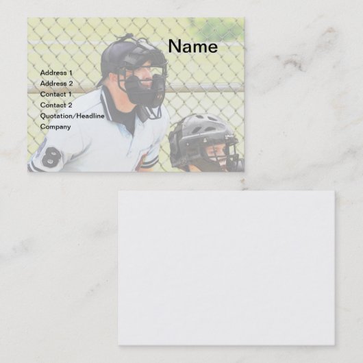 Carte De Visite arbitre de baseball (Devant / Derrière)
