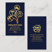 Carte De Visite Arborescence des outils de main d'or (Devant / Derrière)