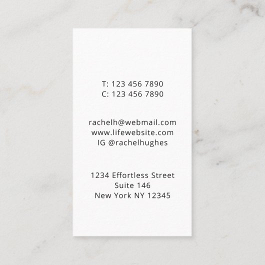 Carte De Visite Arborescence généalogique (Dos)