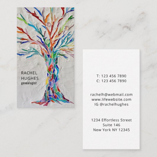 Carte De Visite Arborescence généalogique (Devant / Derrière)