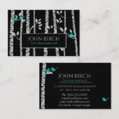 Carte De Visite Arboriste bleu d'oiseaux d'arbres de docteur (Devant / Derrière)