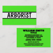 Carte De Visite Arboriste Neon Green (Devant / Derrière)