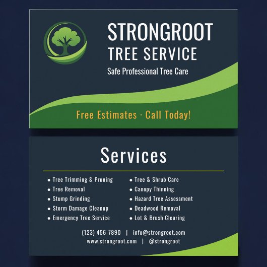 Carte De Visite Arboriste Service d'arbres