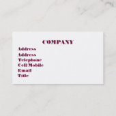 CARTE DE VISITE ARBRE (Dos)