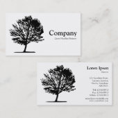Carte De Visite Arbre 02 - Blanc (Devant / Derrière)