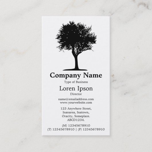 Carte De Visite Arbre 06 - Blanc (Devant)
