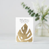 Carte De Visite Arbre à bijoux tropicaux en feuille d'or (Debout devant)