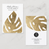 Carte De Visite Arbre à bijoux tropicaux en feuille d'or (Devant / Derrière)