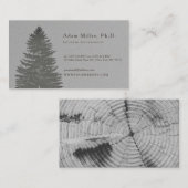 Carte De Visite Arbre à échelle grise terrestre moderne (Devant / Derrière)