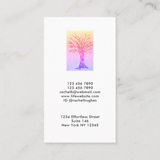 Carte De Visite Arbre à filles professionnel (Dos)