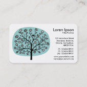 Carte De Visite Arbre à fleurs - Bleu clair Vert (Dos)