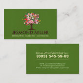 Carte De Visite Arbre à fleurs du jardin (Devant / Derrière)