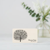 Carte De Visite Arbre à fleurs - gris clair (crème) (Debout devant)