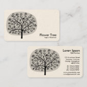 Carte De Visite Arbre à fleurs - gris clair (crème) (Devant / Derrière)