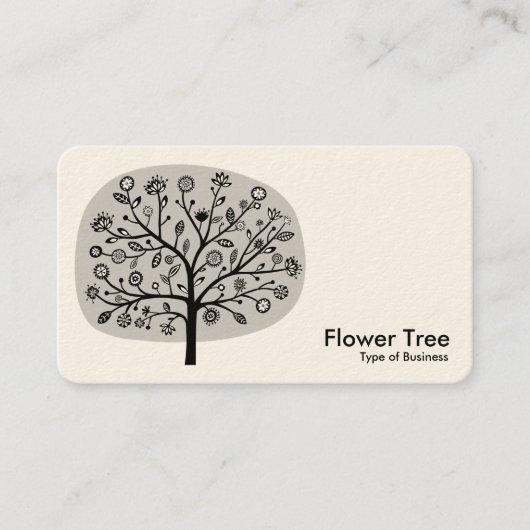 Carte De Visite Arbre à fleurs - gris clair (crème) (Devant)