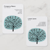 Carte De Visite Arbre à fleurs II - Bleu clair Vert (Devant / Derrière)