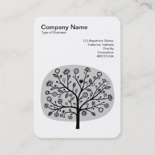 Carte De Visite Arbre à fleurs II - gris clair