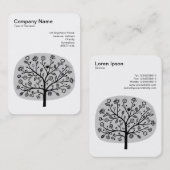 Carte De Visite Arbre à fleurs II - gris clair (Devant / Derrière)