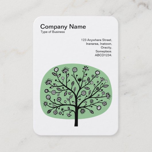 Carte De Visite Arbre à fleurs II - Vert fondu (Devant)