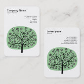 Carte De Visite Arbre à fleurs II - Vert fondu (Devant / Derrière)