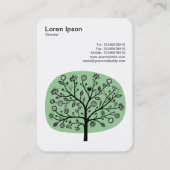 Carte De Visite Arbre à fleurs II - Vert fondu (Dos)