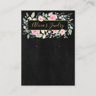 Carte De Visite Arbre à fleurs sombres Collier et écran d'oreille