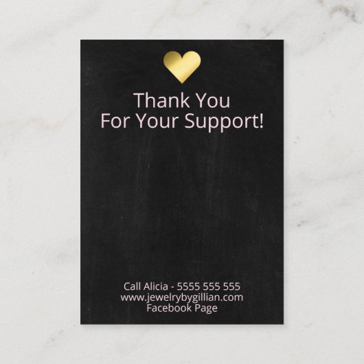 Carte De Visite Arbre à fleurs sombres Collier et écran d'oreille (Dos)