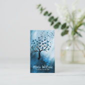 Carte De Visite Arbre à papillon bleu Abstrait (Debout devant)