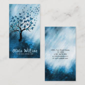 Carte De Visite Arbre à papillon bleu Abstrait (Devant / Derrière)