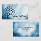 Carte De Visite Arbre à papillon bleu Abstrait (Devant / Derrière)