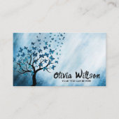 Carte De Visite Arbre à papillon bleu Abstrait (Devant)