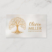 Carte De Visite Arbre à spirales dorées (Devant)