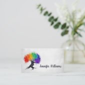 Carte De Visite Arbre Abstrait de splatter couleur encre (Debout devant)