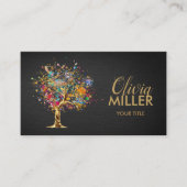 Carte De Visite Arbre Abstrait - Plat coloré (Devant)