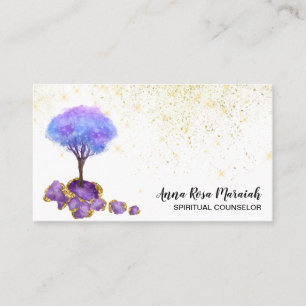 Carte De Visite *~* Arbre Amethyst Magie Jewels Gold Parties scint