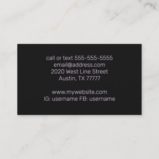 Carte De Visite Arbre Améthyste (Dos)