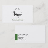 Carte De Visite Arbre artistique (accent vert) (Devant / Derrière)