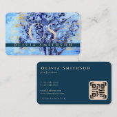 Carte De Visite Arbre artistique professionnel Monogrammé QR (Devant / Derrière)