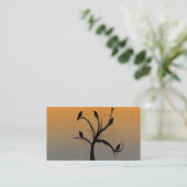 Carte De Visite Arbre avec des corneilles (Debout devant)