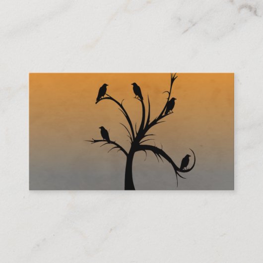 Carte De Visite Arbre avec des corneilles (Devant)